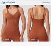 Nude Feel Quick-Dry Zipper Yoga Jumpsuit for Outdoor Fitness & Running