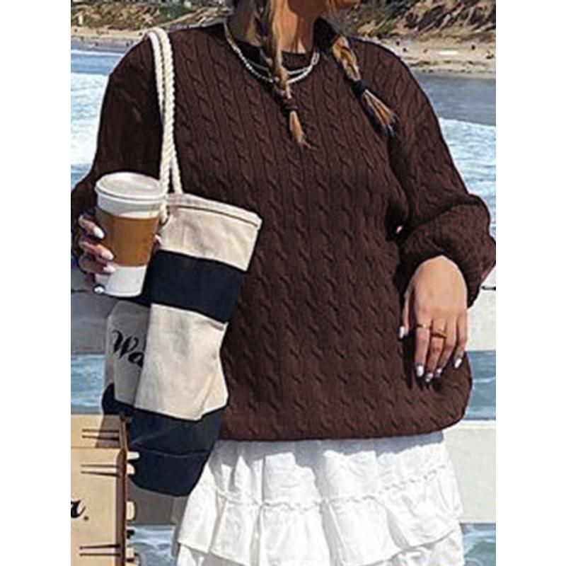 Lässiger und vielseitiger langärmliger Wollmantel und Pullover für Damen 2025 Herbst und Winter
