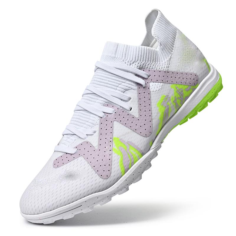 

Фабричные на заказ мужские и женские футбольные бутсы с высоким верхом для игры и тренировок на искусственной траве 35 белый