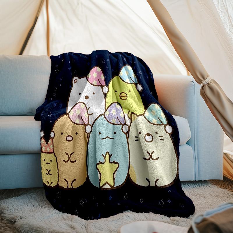 Sumikko Gurashi1 printed throw blanket—lightweight,soft,warm;versatile blanket for all seasons—perfect as &air-conditioning throw,nap blanket