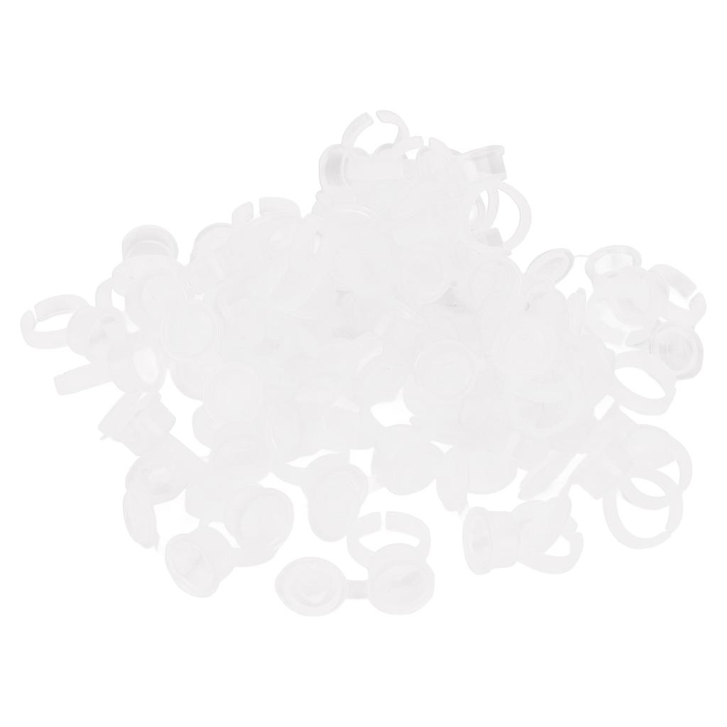 50Pcs Microblading Pigment Ring Cups with Cover for Tattoo Ink Semi Permanent Makeup Eyebrow Glue