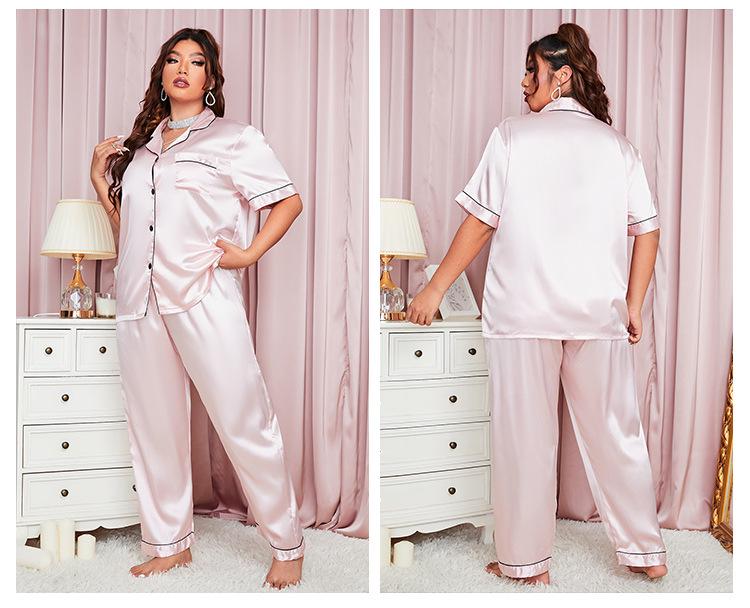 Danny Lin Summer Fashion Plus Size Casual Two-Piece Pajama Set with Loose Long Pants for Home Wear