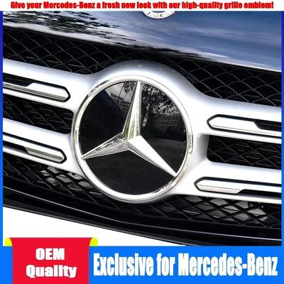 Black & Silver Border Car Front Grille Star Emblem for Mercedes-Benz W205, C, E, ML, GL, GLA, CLA (2013-2016) AZ1 F54