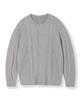 Nodu Fisherman Cable Round Neck Semi-Oversized Long Sleeve Knit Cable Knit Cardigan [Gray]
