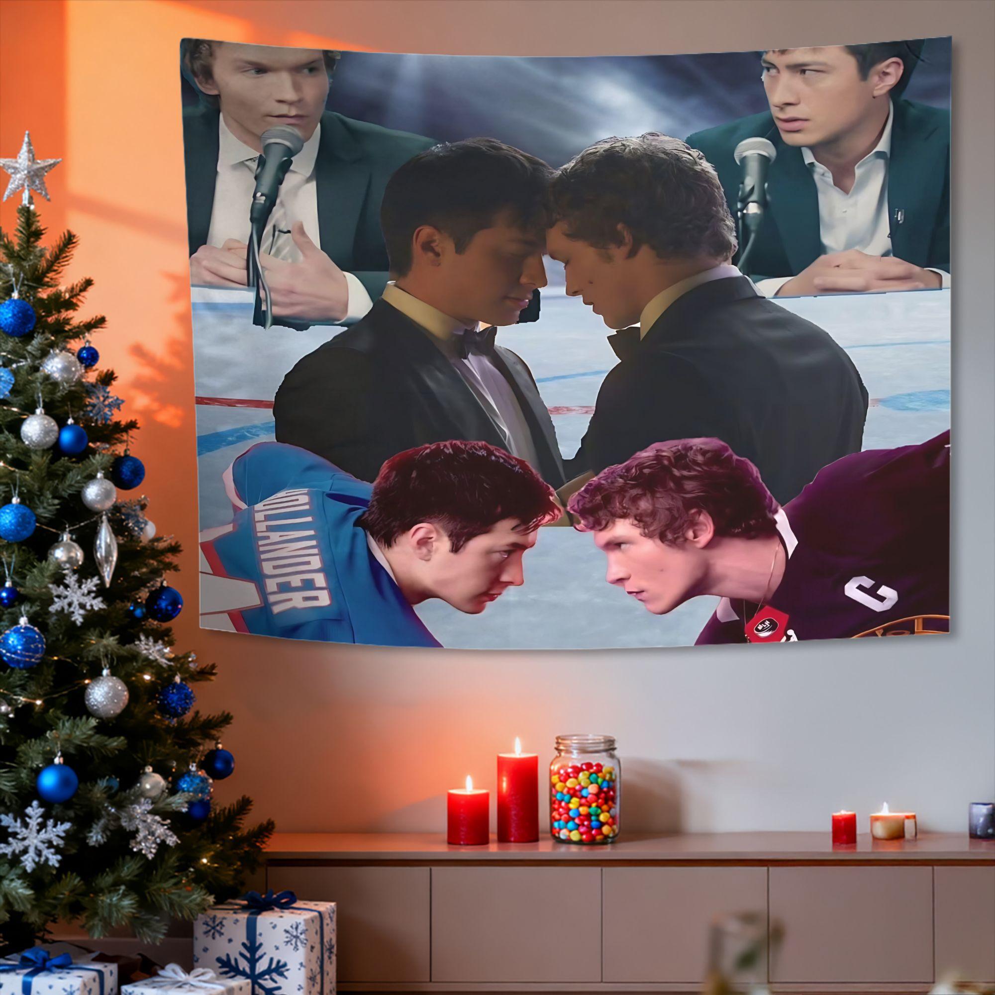 VIKAMA Ice Hockey Youth Face Tapestry American Youth Style Atmosphere Ins Style Room Decoration Home Decoration 74x94cm(29x37in)