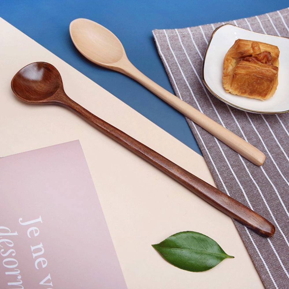 

Kids Stirring Wooden Natural Eating Eco-Friendly Spoons Tableware Dinnerware Kitchen Utensil