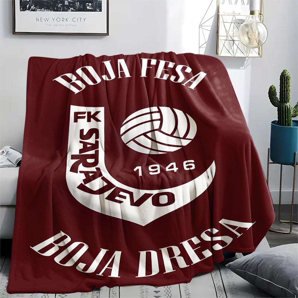 FK Sarajevo Print Flannel Blanket, High quality Comfortable for All Seasons, Home Decor, Warmth and Comfort, Perfect for Christmas Gifts