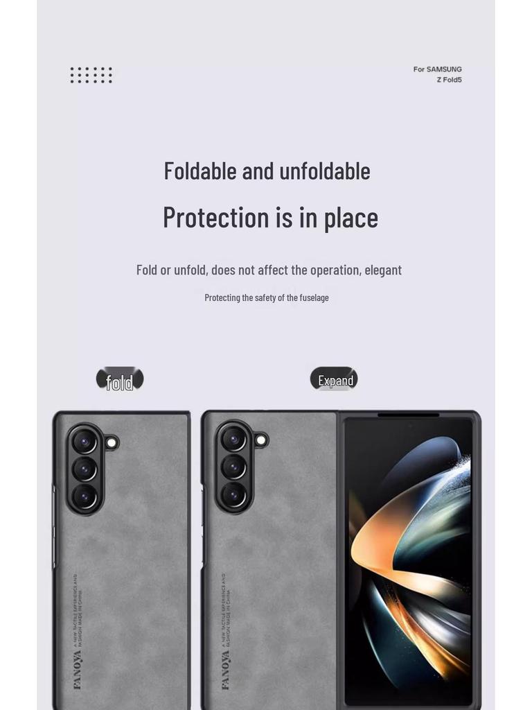 Samsung Z Fold 7 Sheepskin Leather Texture Case - Soft, Foldable, Anti-Scratch
