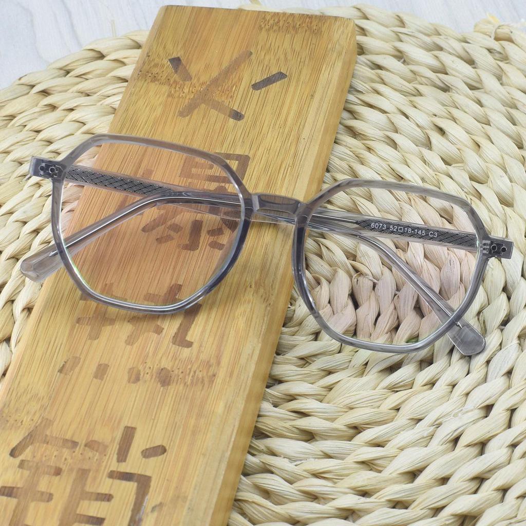 Trendy Women's and Men's Polygonal Net Red Glasses - Full Frame TR90 Plano Transparent Eyewear