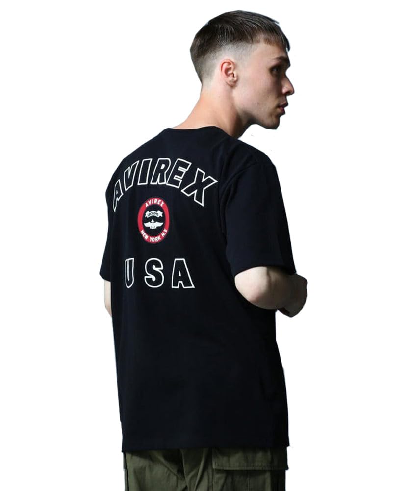 AVIREX VARSITY LOGO T-SHIRT M black 783-5934012