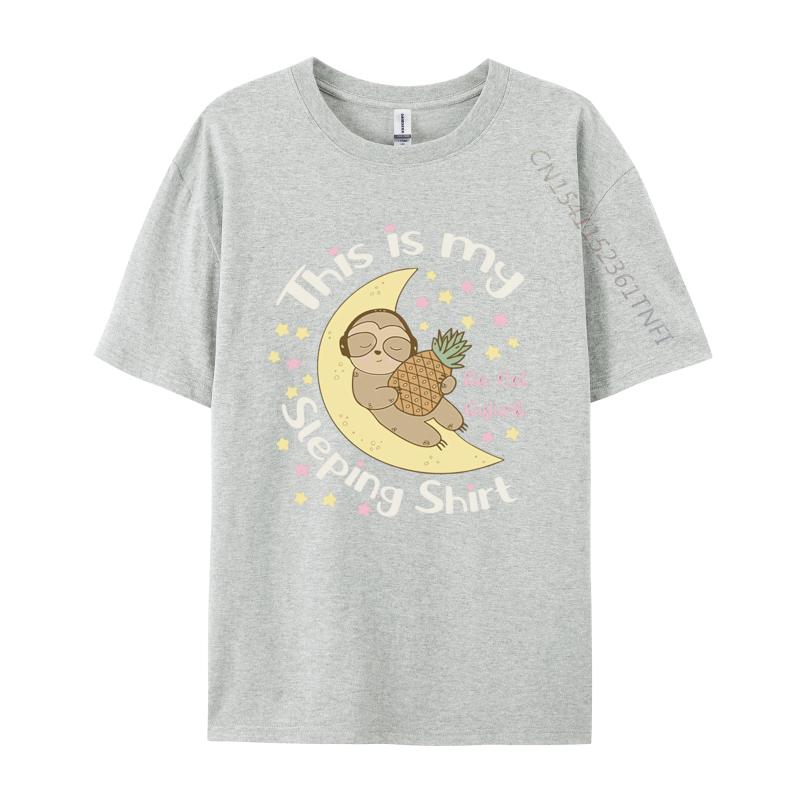 This Is My Sleeping Sleepy Sloth Moon T Shirts Men Harajuku T Shirt Cotton Oversized Unique Tees Tops Fast Shipping