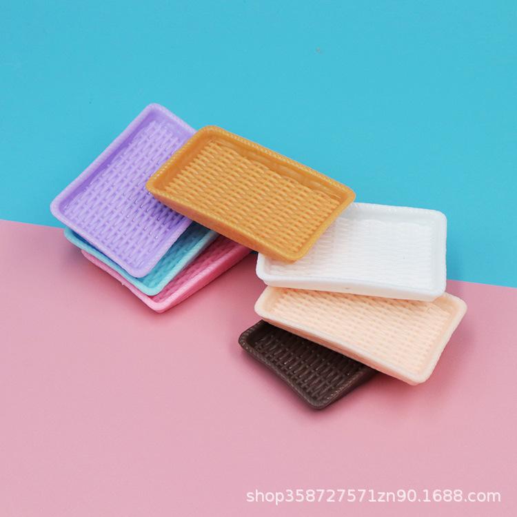 Doll House Simulation Mini Rattan Plate Pastry Plate Dessert Plate Accessories Mini Food Play Tableware Play House Small Toys