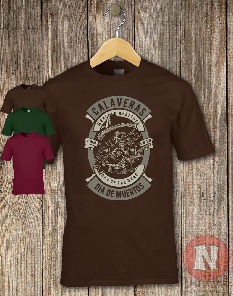 

Calaveras day of the dead t-shirt skeleton Halloween Mexican festival S