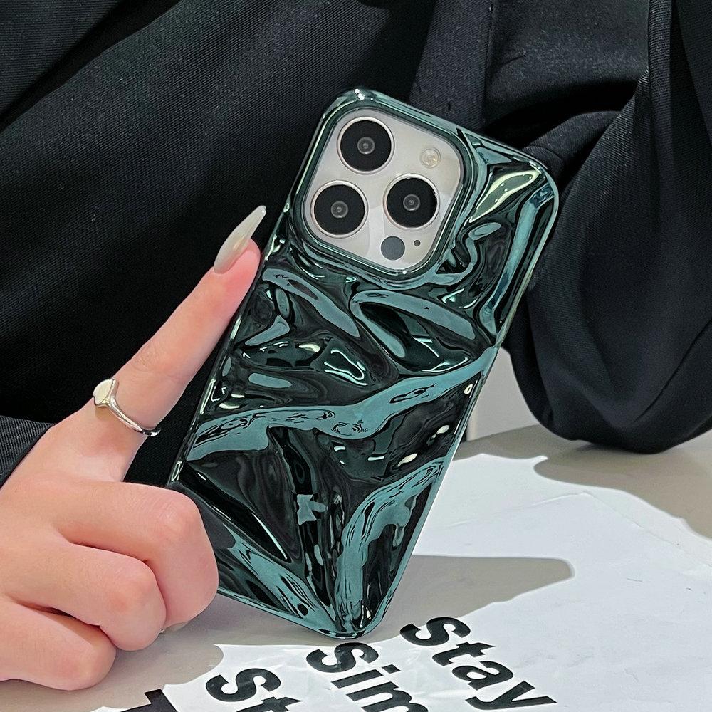 For IPhone 16 Pro Max Chromed TPU Case,Wave Series Plating Gliter Bling Chromed TPU Case for IPhone 15 14 13 12 Pro Max
