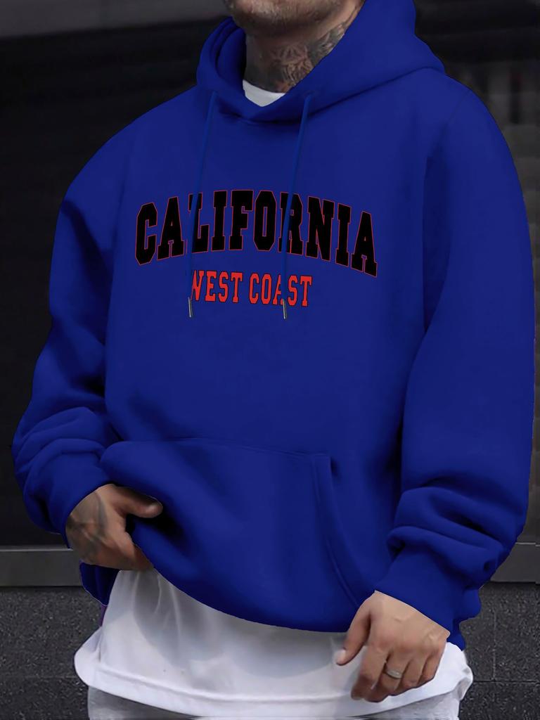 Printed Drawstring Sweatshirt Hooded Pullover Sweatshirt