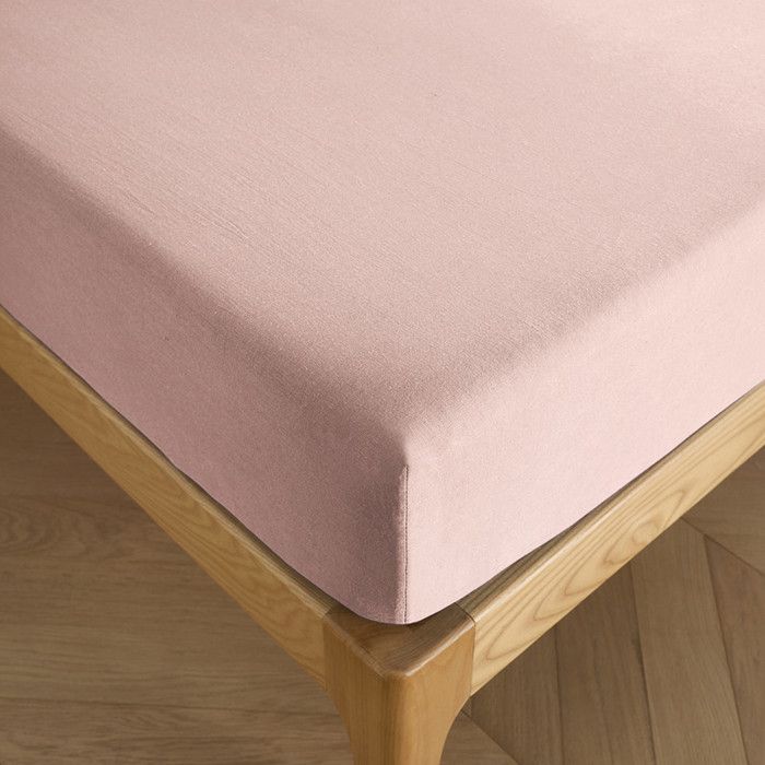 Drap housse 140 x 190 cm bonnet 30 cm "Prémium" pour lit 2 places - Prémium Rose Dragée