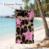Trendy leopard print Custom Name Printed Beach Towel Personalized Soft Towel For Swimming Beach Travel