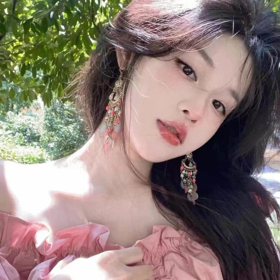 Ethnic Style Crystal Long Fringed Earrings Personalized Exaggerated Earrings Bohemian Travel Jewelry