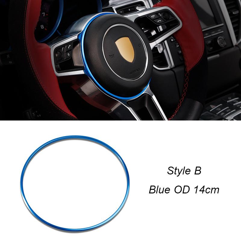 

For Porsche Cayenne Panamera 2010-2016 Macan 2014-2021 911 2016-18 718 16-22 Car Steering Wheel Cover Trim Frame Decoration Ring