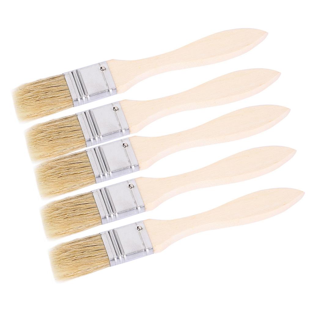 Food Brush, Pack of 5 Wooden Grill Brushes, Comfortable to Hold and Use, Lightweight and Portable, Perfect for Cooking, Grilling and Picnics