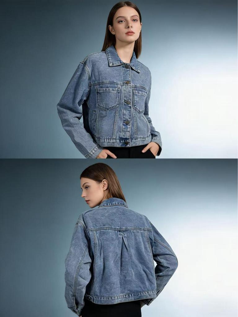 Damen Jeansjacke im lockeren Schnitt: Trendiger europäisch-amerikanischer Stil