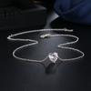 Eleganckie kobiety Serce Rhinestone Wisiorek Łańcuszek Naszyjnik Obojczyk Choker Prezent