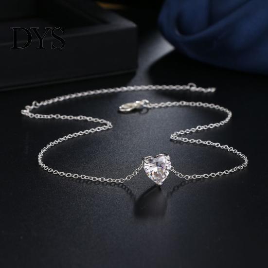Eleganckie kobiety Serce Rhinestone Wisiorek Łańcuszek Naszyjnik Obojczyk Choker Prezent