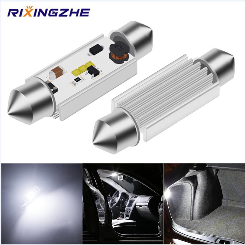 

2PC CANBUS car Interior Light C5W C10W LED CSP Chip 12-24V 31MM 36MM 39MM 41MM Super Bright Reading License light W5W error free 39MM белый