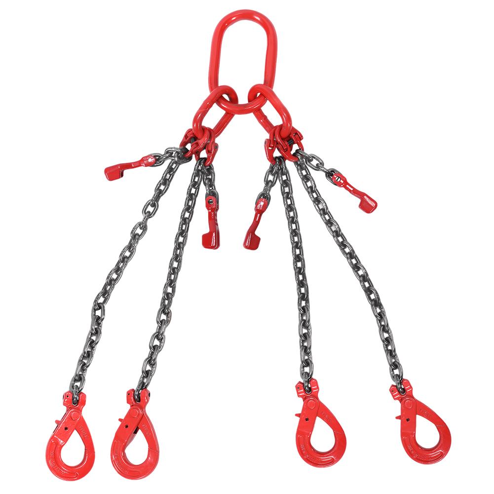 Lifting Chain Sling Lifts 17600 pounds Heavy Duty With 4 Legs Grade Hooks and Adjuster G80 Alloy Steel for Garage Lifting Forkli