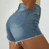 Women's Color Jeans Stretch Slim Fit Distressed Denim Shorts