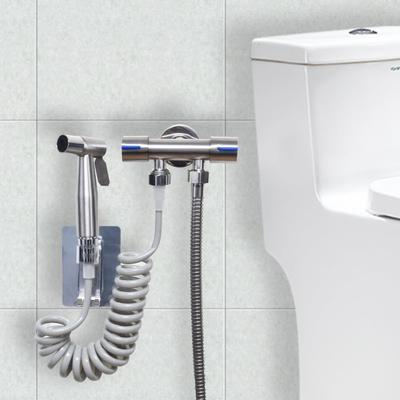 Adjustable Handheld Stainless Steel Bidet Sprayer Set Toilet Faucet Shower Head with Self Cleaning Feature Bathroom Accessory