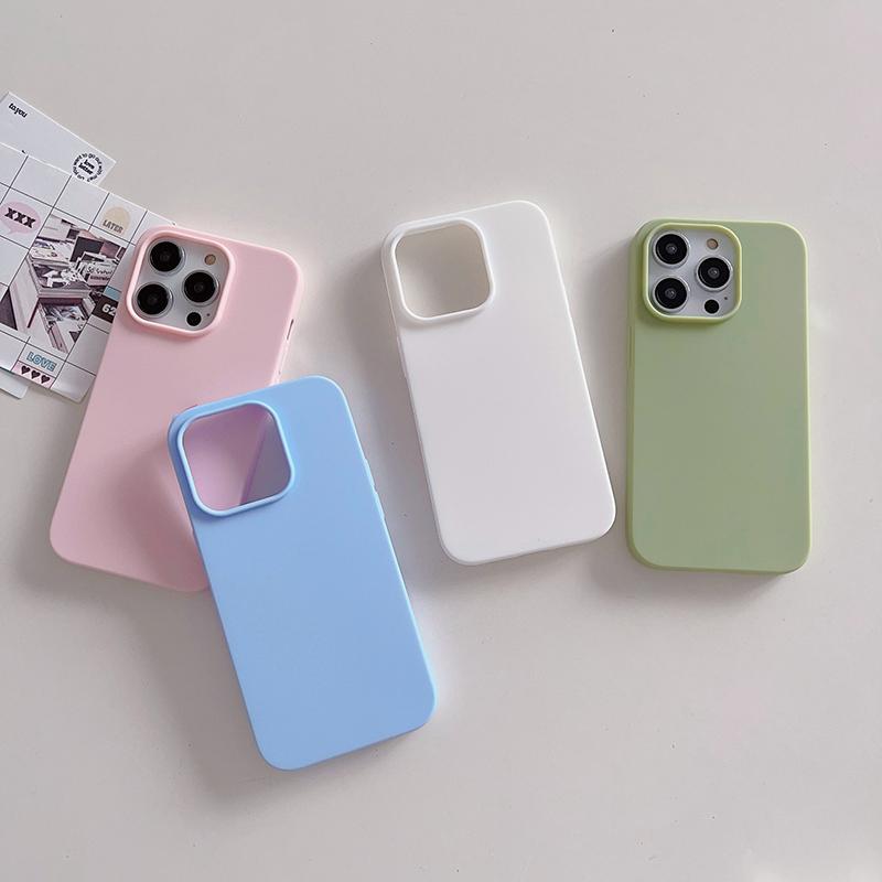 Candy Color Matte Silicone Soft Case For iPhone 16E 16 15 14 13 Pro Max Plus Mini Ultra Thin Cover Shockproof Shell 16+ 15Pro