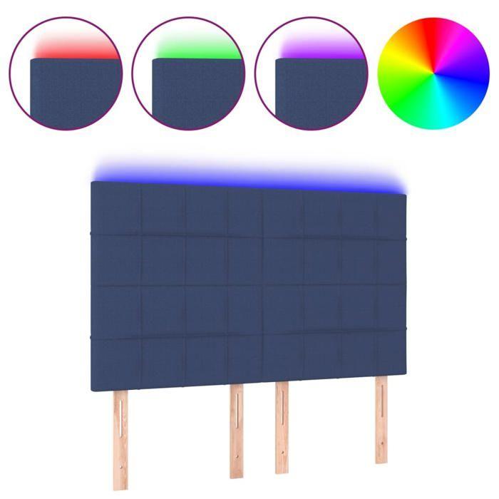 VidaXL Tête de Lit à LED Meuble de Chambre à Coucher Accessoire de Lit Double Tête de Cadre de Lit Intérieur Bleu 3122428