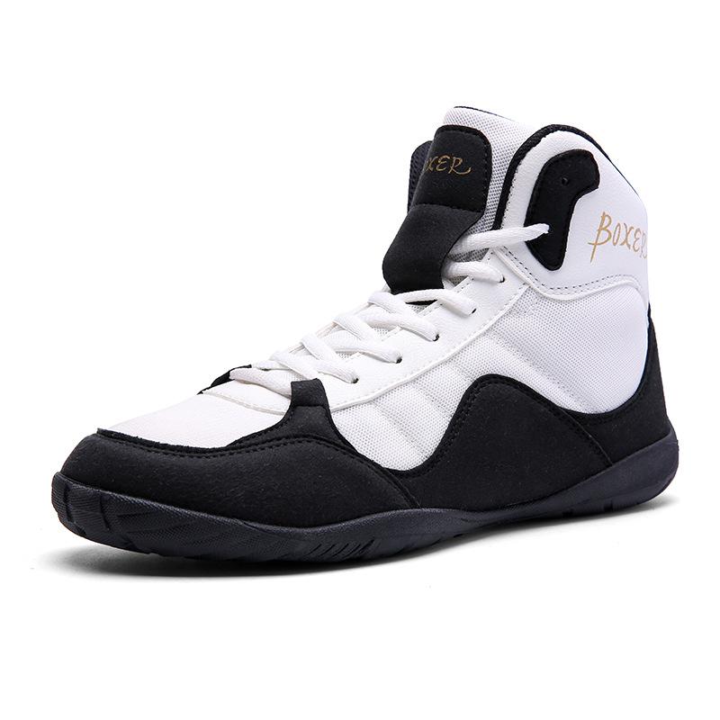 Wrestling Shoes Men's Squat Shoes Fighting Deadlift Leather Wear-resistant Non-slip Breathable Gym Special Training Shoes
