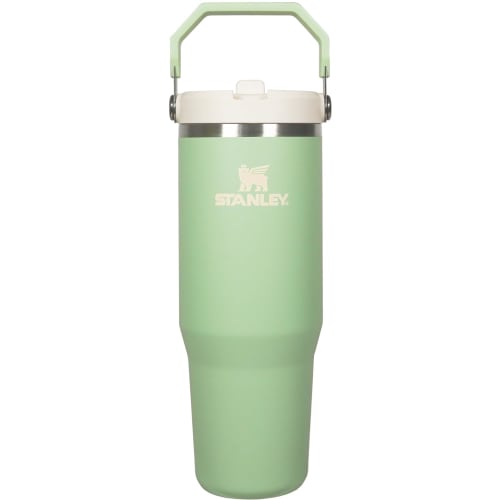 STANLEY Ice Flow Flip Straw 2.0 Pistachio Vacuum Tumbler, 0.88L, Insulated Stainless Steel Water Bottle, Perfect for Sports and Outdoors, Includes War