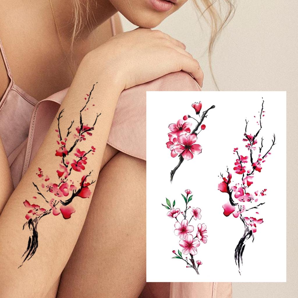 Sexy Tiger Flower Temporary Tattoo For Women Girl Skull Leopard Lion Tattoos Sticker Black Fake Tribal Animal Large Wasit Tattos