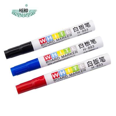 HERO Whiteboard Marker Set HL-893 (Black, Red, Blue) - Paper Box - Ideal for Magnetic Whiteboards