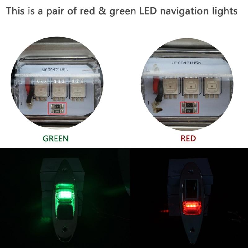 LED Marine Vessels Boats Pontoons Navigation Lights Universal Boat Signal Lamps for Enhanced Safety and Visibility 2pcs