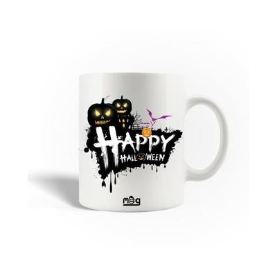 Ceramic Mug - - Happy Halloween - 30cl - Dishwasher Safe - White