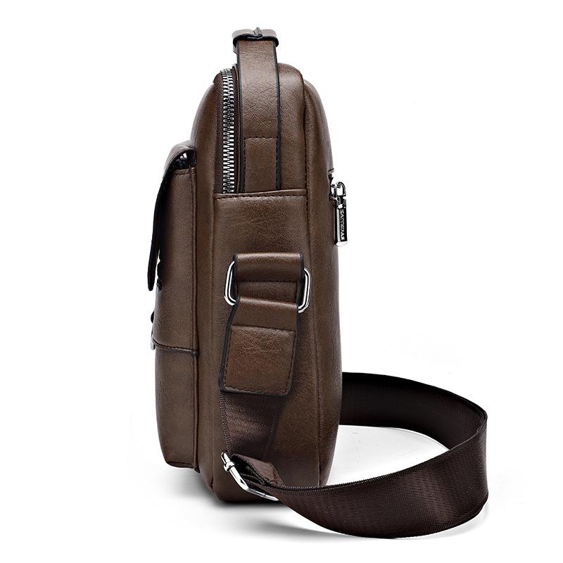 Umhängetasche Herren Schultertasche Retro Vertikal Tragbare Business Herrentasche Lässige Herren Ledertasche Satchel Umhängetasche