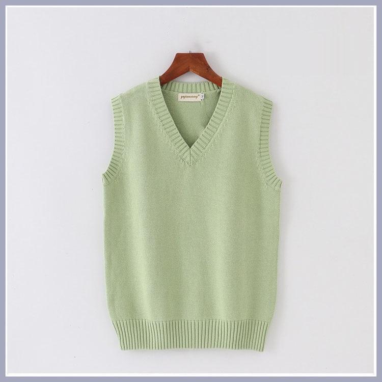 Gilet a Maglia Senza Maniche Donna Uomo Scollo a V Preppy Studenti Ragazzi Ragazze Classico Primaverile Maglione Lavorato a Maglia Moda Coreana Gilet Retrò