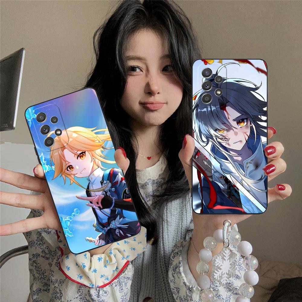 HSR Yanqing Matte TPU Mobile Phone Case for Samsung Galaxy M55 54 42 35 34 33 32 23 22 15 14 13 12 F55 5G Colorful Cover