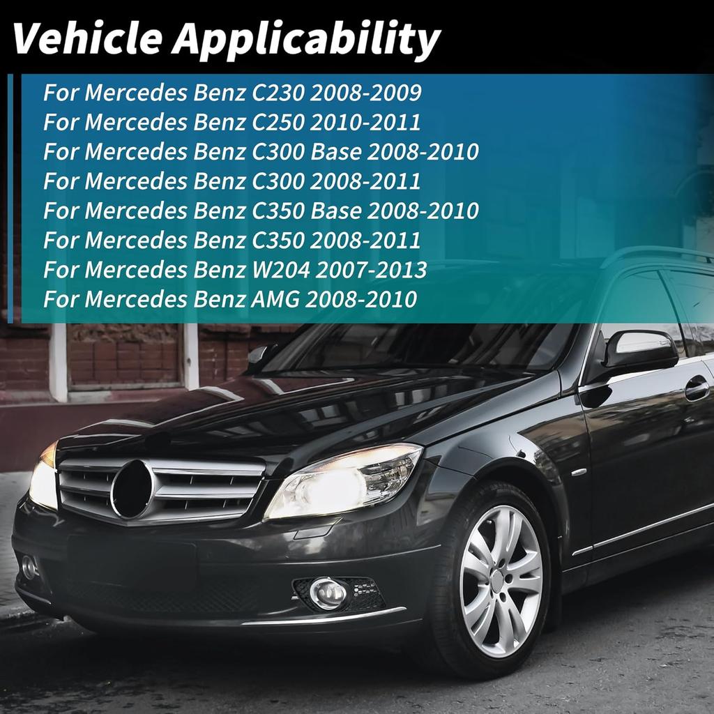 Fog Light Grill for Mercedes Benz C230 C250 C300 C350 W204 Front Bumper Fog Light Grille Cover 1 Pair Fog Light Chrome Shell A2048850253/A2048850353