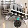 Space Aluminum Bathroom Wall Shelf With Hooks And Oxidized Finish For Toilet Storage