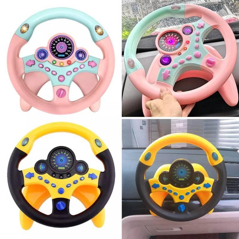 Multifunktionales Fahrsimulator-Lenkrad für Kinder mit interaktiven Funktionen und hellen Lichtern