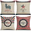 Independence Day Pillowcase Letter Printing Personality Breathable Linen Pillowcase Pillowcase Pillowcase