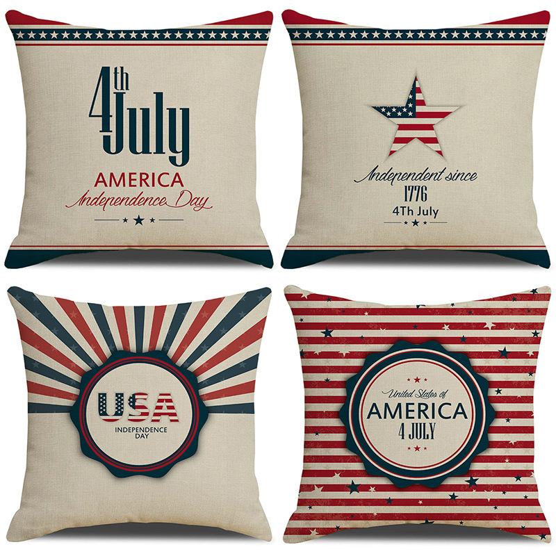 

Independence Day Pillowcase Letter Printing Personality Breathable Linen Pillowcase Pillowcase Pillowcase 45 * 45Cm