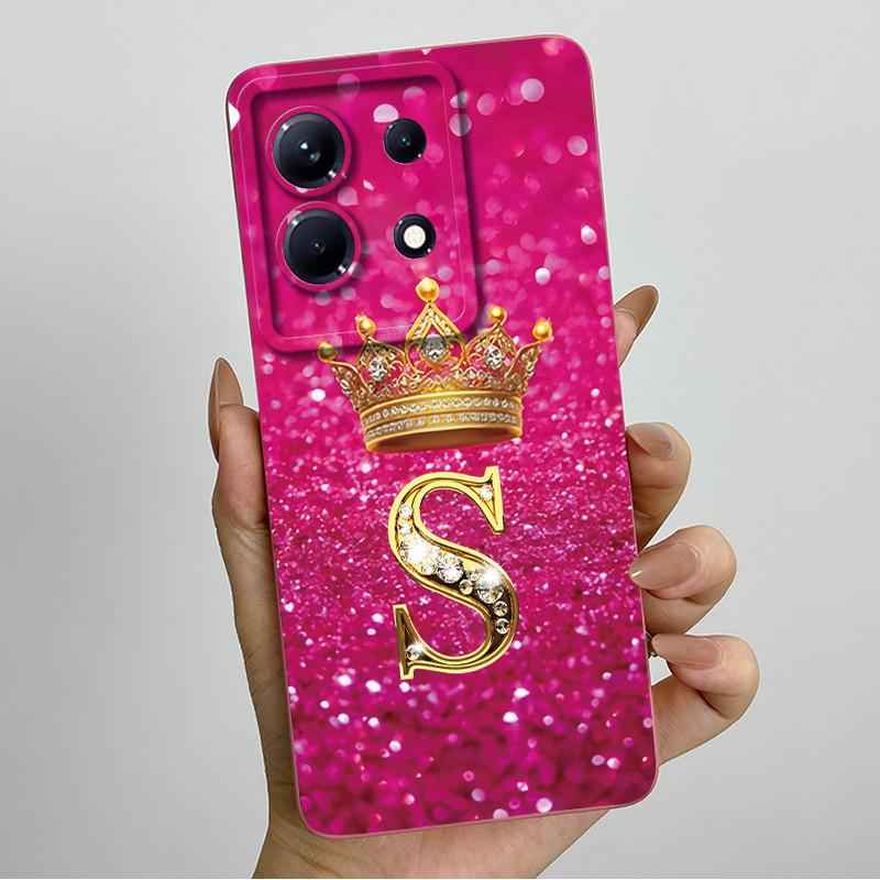 Dla Infinix Note 30 4G 5G Note30 Pro VIP 30i Modne Etui na Telefon z Inicjałami dla Pary Miękki Silikon TPU Osłona Ochronna na Obiektyw