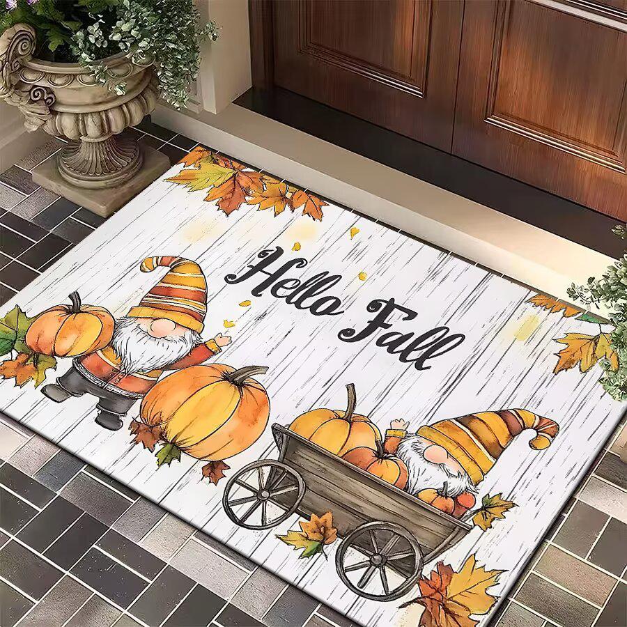 Non-Slip Halloween Floor Mat: Dirt-Resistant, Water-Absorbent Crystal Velvet for Bathroom or Entrance