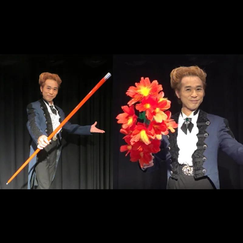 

Professional Vanishing Cane Trick - Deluxe Metal Illusion Wand Transforms into Colorful Bouquet, Stage Magic Prop for Magicians красный